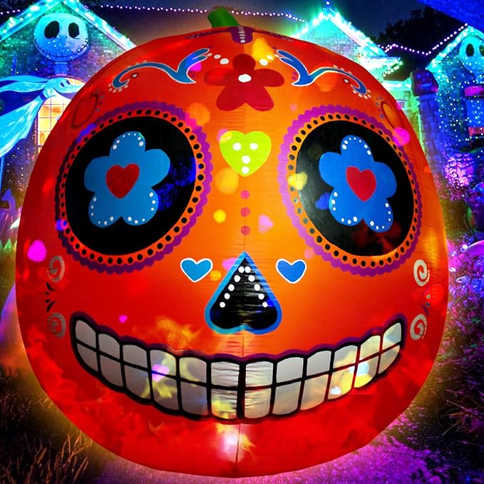 8 FT Halloween Inflatable Pumpkin Decoration Halloween Blow up Giant Pumpkin Inflatables with LED Lights Day of Indoor Outdoor Yard Garden Lawn Holiday Decor