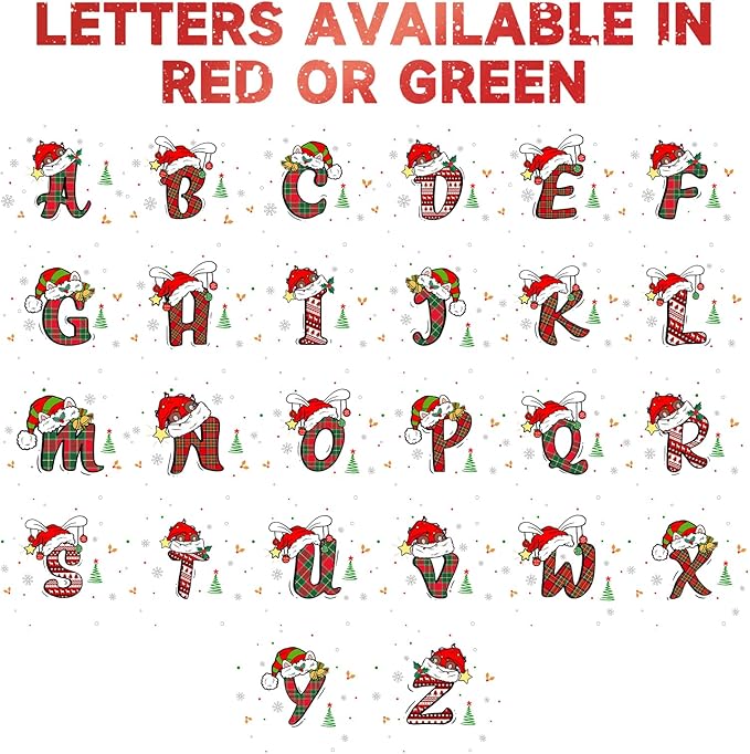 Personalized Christmas Ornaments, Name Ornaments for Christmas Tree, Custom Letter Christmas Ornament Keepsake Gifts for Kids and Adults, Stocking Name Tags