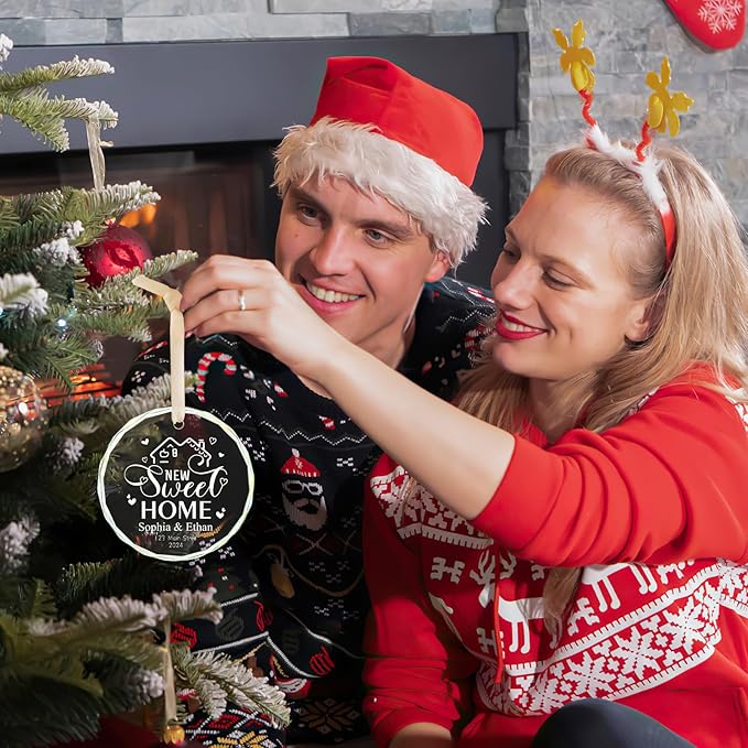 New Home Ornament 2025 House Warming Gifts, Personalized Christmas Ornaments, Custom First Christmas in My New Home, Customized Christmas Crystal Ornament