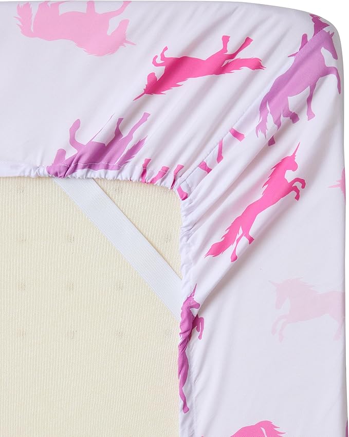 Kids Bedding Set Bed in a Bag for Boys and Girls Toddlers Printed Sheet Set and Comforter, Full, Unicorn Forever