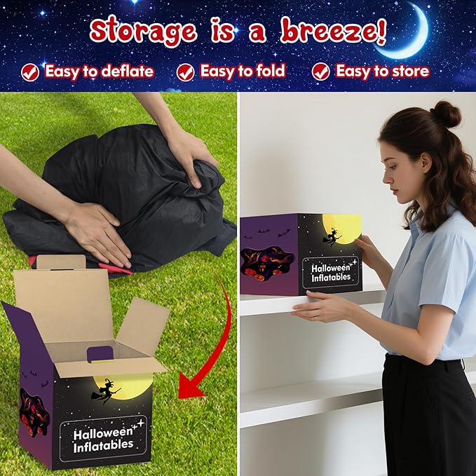 MICOCAH 8 FT Outdoor Halloween Inflatables Fire-Breathing Dragon with Flashing Red Eyes Holding Pumpkin Halloween Decorations Outside, Built-in LEDs Blow Ups for Yard Indoor Party Garden Lawn Decor