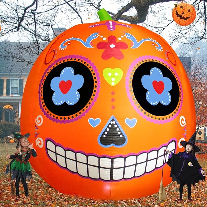 8 FT Halloween Inflatable Pumpkin Decoration Halloween Blow up Giant Pumpkin Inflatables with LED Lights Day of Indoor Outdoor Yard Garden Lawn Holiday Decor