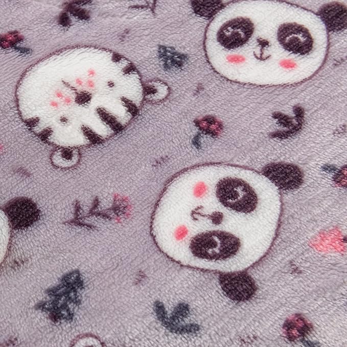 DaysU Plush Flannel Sherpa Baby Blanket for Girls Boys, Portable Reversible Soft Micro Fleece Baby Crib Throw Blanket with Animal Print for Newborn and Nursery, Animal Head, 30"x40"