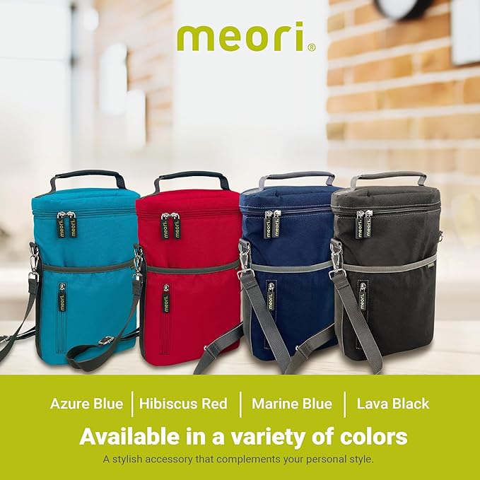 meori 2-Bottle Insulated Wine Tote | Azure Blue Solid