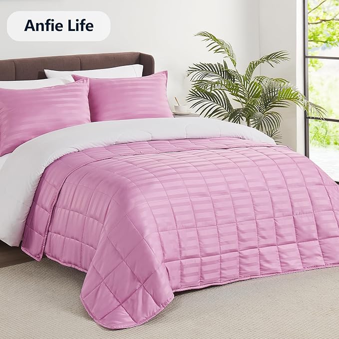 Weighted Blanket (36"x48" 5lbs) Weighted Blanket Cooling Blanket for Sleeping,Throw Size Breathable Blanket with Premium Glass Bead(Rose Pink)