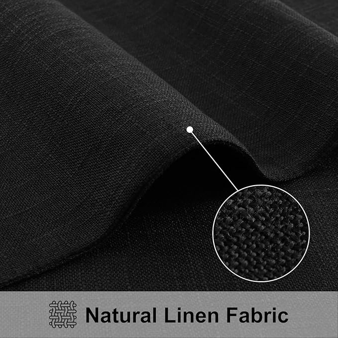 homing Black Cloth Placemats for Dining Table Set of 6 – Cotton Linen Blend Washable Farmhouse Kitchen Mats for Indoors & Outdoors - Easy to Clean 13 x 19 Inch