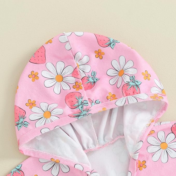 Toddler Beach Towel with Hood Kids Waffle Swim Cover Up Bath Towel Surf Poncho Boys Girls Hooded Beach Towel (Pink, 0-6 Months)