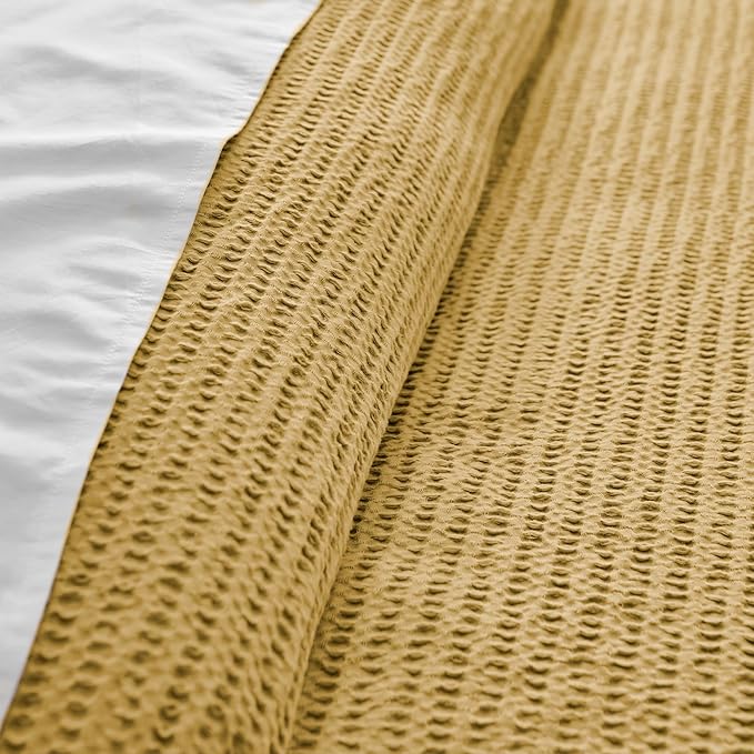 Levtex Home - Cloud Waffle Comforter Set - Twin Comforter + One Standard Pillow Case - Waffle Weave - Ochre - Comforter (68 x 88in.) and Pillow Case (26 x 20in.) - Cotton