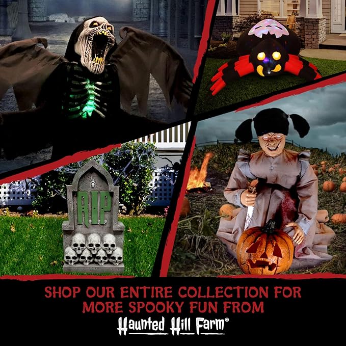 Haunted Hill Farm 10.5-ft. Haunted House Arch Blow Up with Lights, Modern Inflatable Decorations for Halloween, Giant Spooky Outdoor Decorations for Patio and Yard