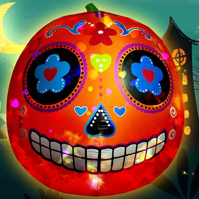 8 FT Halloween Inflatable Pumpkin Decoration Halloween Blow up Giant Pumpkin Inflatables with LED Lights Day of Indoor Outdoor Yard Garden Lawn Holiday Decor