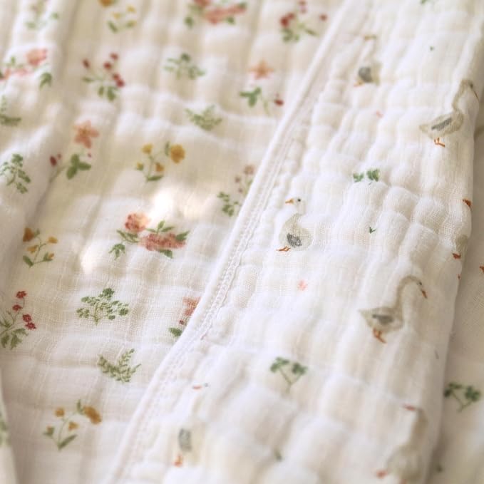 aden + anais Essentials Dream Blanket, Muslin Baby Blankets for Girls & Boys, Ideal Lightweight Newborn Nursery & Crib Blanket, Country Floral