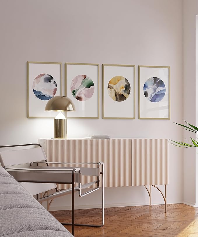 HAUS AND HUES 20x30 Gold Metal Picture Frames - Features Premium Aluminum, Vertical & Horizontal Hang, Shatterproof Plexiglass - Perfect for Home, Room, Office (20x30 in, Gold, Set of 15)