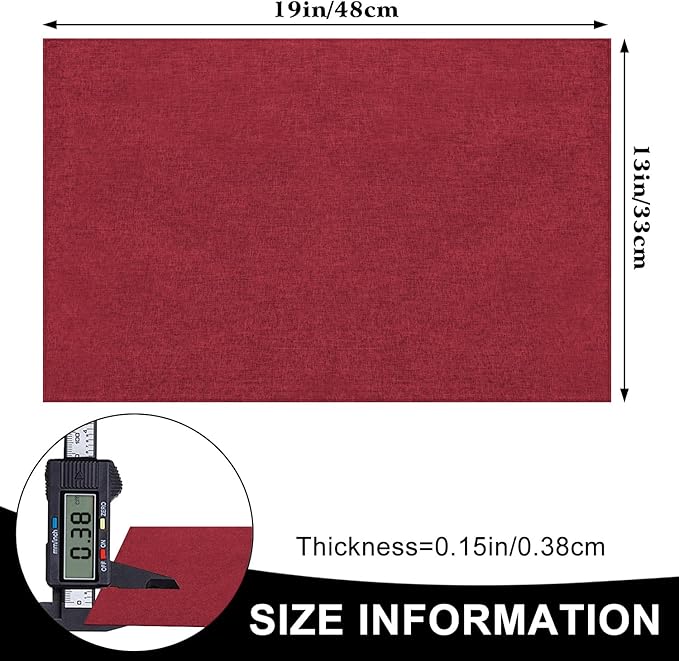 Cloth Placemats Set of 6, Cotton Linen Blend Machine Washable Durable Linen Table Mats, Heat Resistant Placemats Wrinkle Free Place Mats for Dining Table, Easy to Clean (Burgundy, 6)