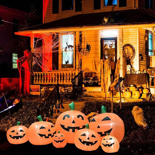 8.5FT Halloween Inflatables Pumpkins Decoration, Outdoor Halloween Blow Up Decorations for Yard, LED Lights Hocus Pocus Inflatable Outdoor Holiday Garden Lawn Decor