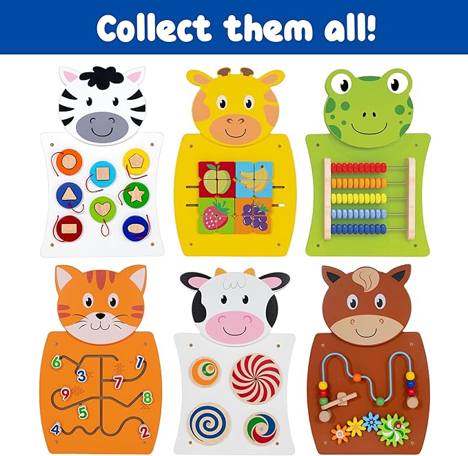 LEARNING ADVANTAGE Cat Activity Wall Panel - 18m+ - Toddler Activity Center - Wall-Mounted Toy - Busy Board Decor for Bedrooms, Daycares and Play Areas