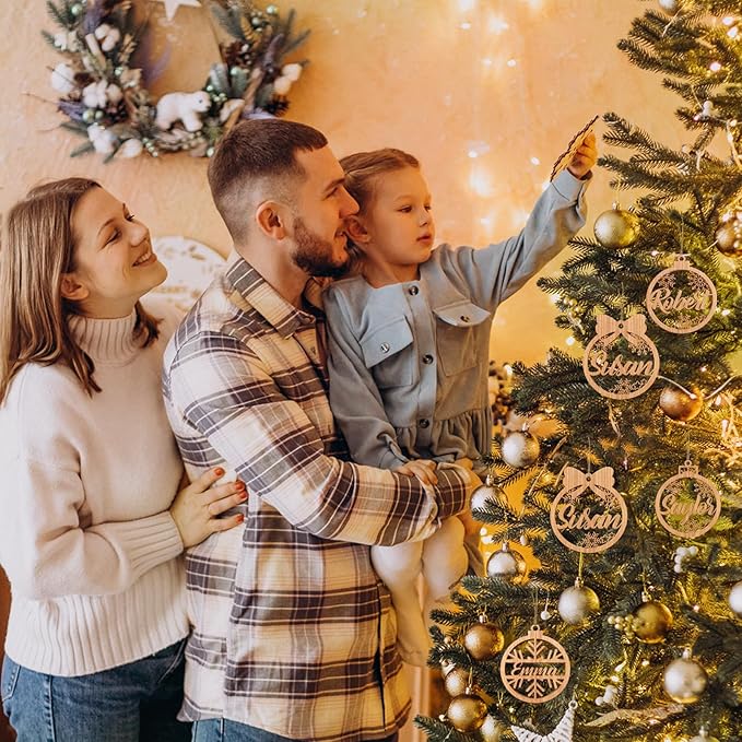 Personalized Name Ornaments for Christmas Tree-Personalized Wooden Christmas Ornaments 2025, Personalised Ornaments for Christmas Tree & 1-5 Styles
