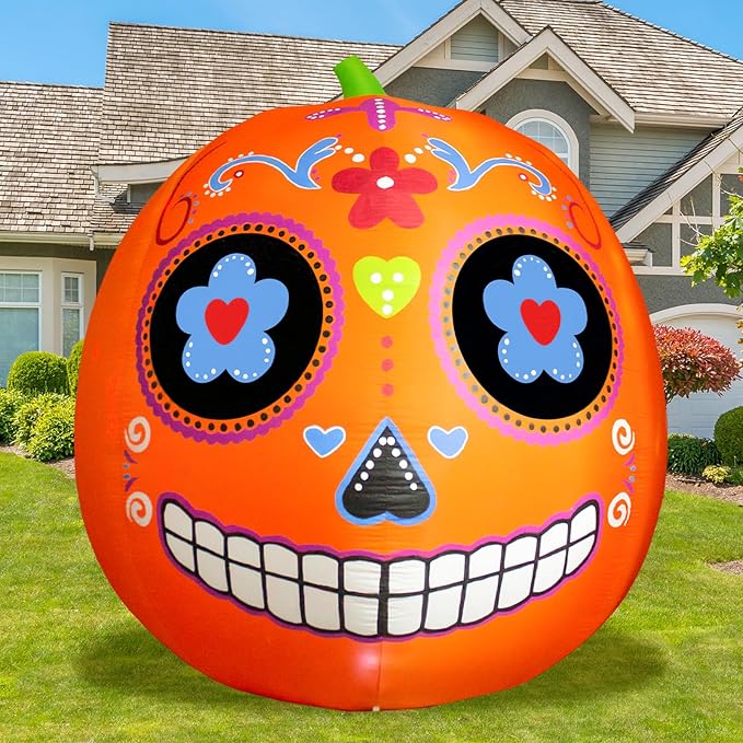 8 FT Halloween Inflatable Pumpkin Decoration Halloween Blow up Giant Pumpkin Inflatables with LED Lights Day of Indoor Outdoor Yard Garden Lawn Holiday Decor