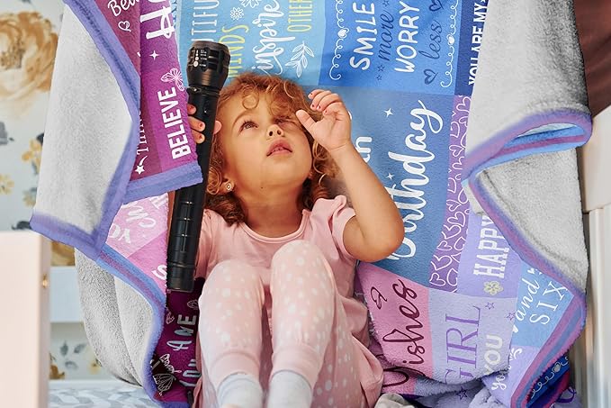 6 Year Old Girl Birthday Gifts Blanket, 6 Year Old Girl Gifts, Birthday Gifts for 6 Year Old Girls, 6th Birthday Decorations for Girls, Six Year Old Girl Birthday Gifts 60"X50"