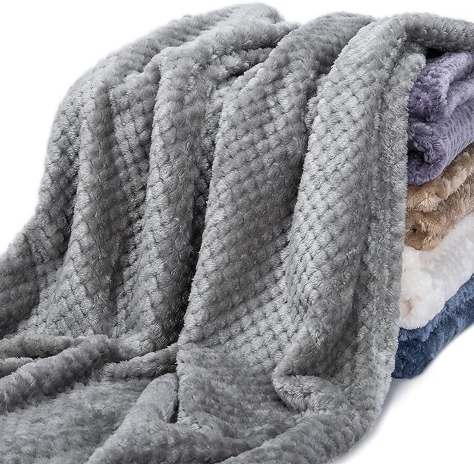 Fuzzy Blanket or Fluffy Blanket for Baby, Soft Warm Cozy Coral Fleece Toddler, Infant or Newborn Receiving Blanket for Crib, Stroller, Travel, Decorative (28Wx40L, XS-Flint Gray)
