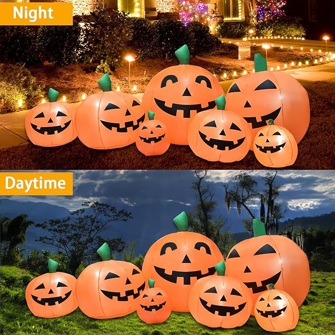 8.5FT Halloween Inflatables Pumpkins Decoration, Outdoor Halloween Blow Up Decorations for Yard, LED Lights Hocus Pocus Inflatable Outdoor Holiday Garden Lawn Decor