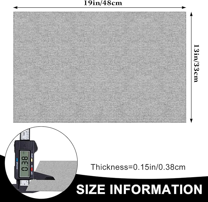 Cloth Placemats Set of 6, Cotton Linen Blend Machine Washable Durable Linen Table Mats, Heat Resistant Placemats Wrinkle Free Place Mats for Dining Table, Easy to Clean (Light Grey, 6)