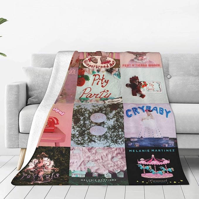 Melanie Merch Martinez Blanket, Melanie Birthday Decorations Martinez Cozy Lightweight Throw for Couch, Sofa, Chair, Bed, Picnic Blanket Gifts for Girl (Melanie Merch Martinez, 80"x60"(Queen))