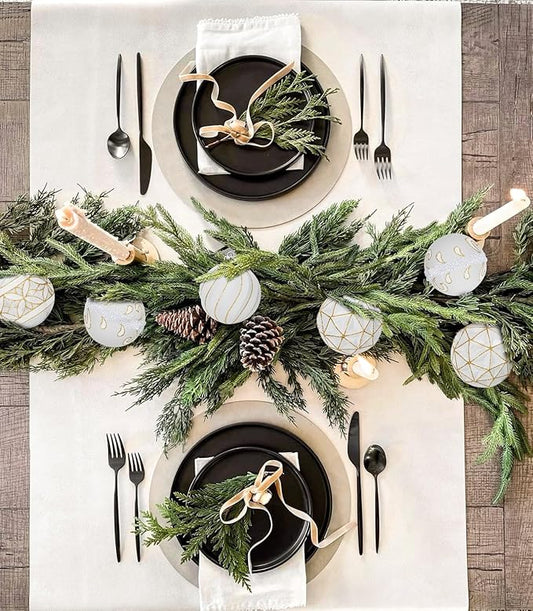 12pcs White Christmas Ornaments Balls 3.14 inch Glitter Hanging Christmas Tree Ornaments Set for Christmas Decorations Hand Painted Shatterproof Christmas Baubles for Xmas Holiday Party Decor