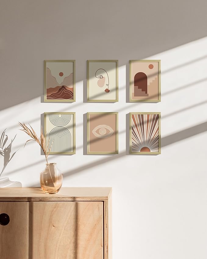 HAUS AND HUES 5x7 Gold Metal Picture Frames - Gold Frames 5X7 - Features Premium Aluminum, Vertical Hanging, Easel Back for Tabletop, Home, Office (5x7 in, Gold, Set of 6)