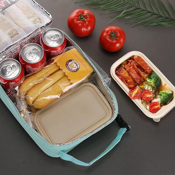 Lunch box Lunch bag for men women Insulated Lunchbox Lunch bags for Work Picnic Travel (baby blue)