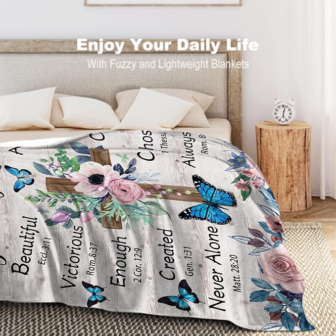 Christian Birthday Gifts for Women, Christian Gifts for Women, Religious Gifts for Women, Spiritual Gifts for Women, Womens Gifts for Birthday, Christian Blanket 50x60 in