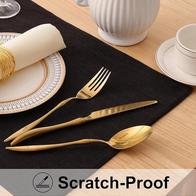 homing Black Cloth Placemats for Dining Table Set of 6 – Cotton Linen Blend Washable Farmhouse Kitchen Mats for Indoors & Outdoors - Easy to Clean 13 x 19 Inch