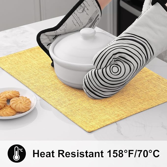 homing Mustard Yellow Cloth Placemats Set of 6 – Cotton Linen Blend Washable Farmhouse Dining Table Mats for Fall & Thanksgiving, Easy to Clean, 13 x 19 Inch
