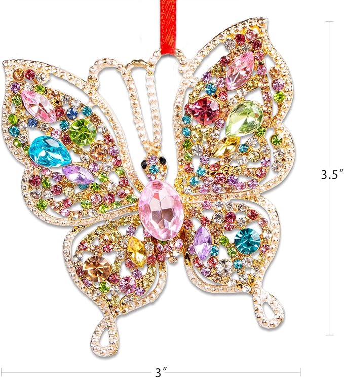 PETCEE Butterfly Christmas Ornaments 2025 - Monarch Butterfly Hanging Ornaments for Christmas Tree Decorations Monarch Keepsake Gifts for Girl Friend Daughter Sister Mother Granddaughter