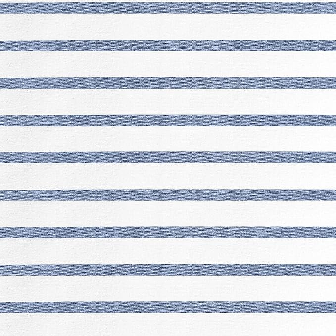 Extra Deep Split King Sheet Set - 7 Piece Breathable & Cooling Sheets - Hotel Luxury Bed Sheets Set - Easy Fit - Soft, Wrinkle Free & Comfy Sheets Set - Blue Striped Sheet Set w/Extra Deep Pockets