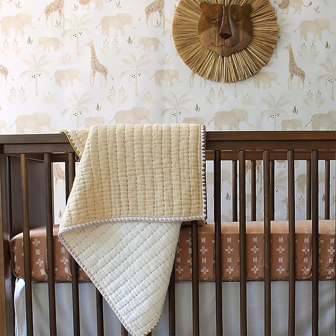 Crane Baby Safari Wallpaper for Nursery, Gender Neutral Jungle Animal Print, Wallpaper for Kids Room, Safari Animal Decor, 20.9 X 270