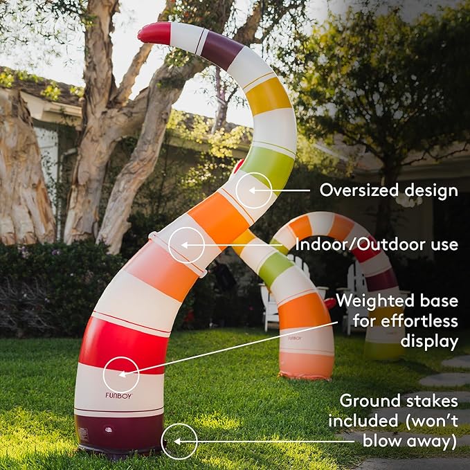 FUNBOY Giant Inflatable Light-Up Yard Snake Scary Halloween Décor, Indoor/Outdoor, (3 Pack)