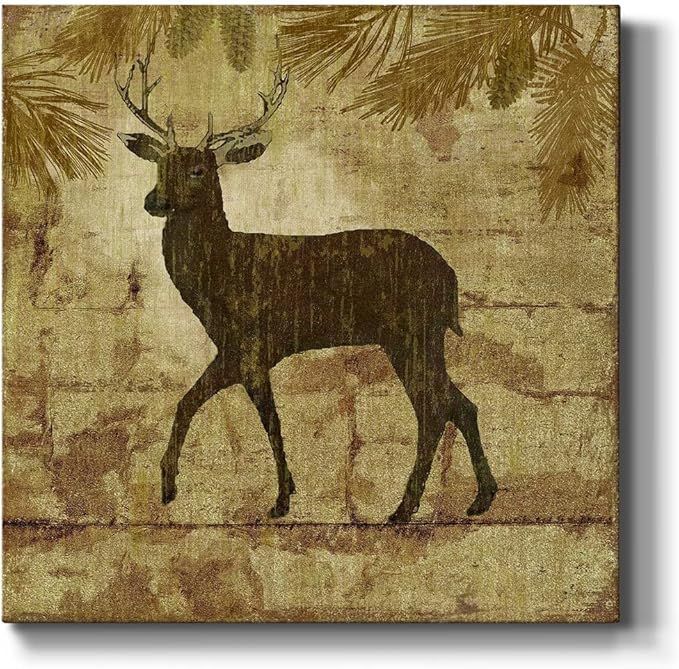 Colorful Animals Painting Wall Art on Canvas Modern Abstract Artwork, Country Deer Wall Art, Ready to Hang, 40'' x 40''