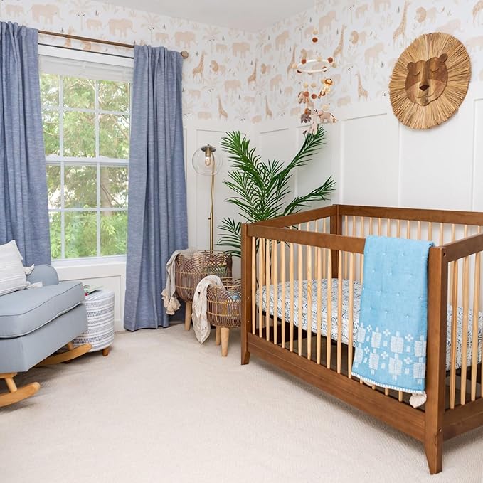 Crane Baby Safari Wallpaper for Nursery, Gender Neutral Jungle Animal Print, Wallpaper for Kids Room, Safari Animal Decor, 20.9 X 270
