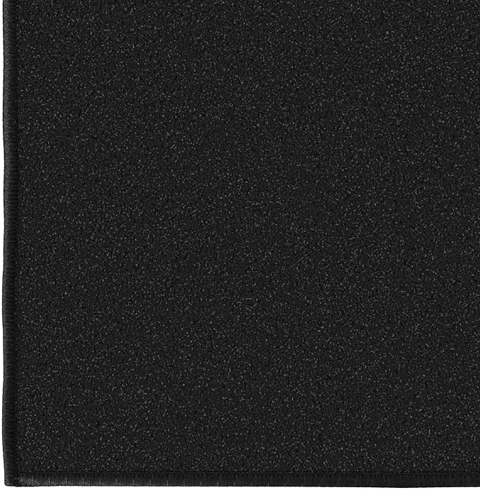 Machine Washable Modern Solid Design Non-Slip Rubberback Traditional Runner Rug for Hallway, Kitchen, Bedroom, Living Room, 2'7" x 12', Solid Black