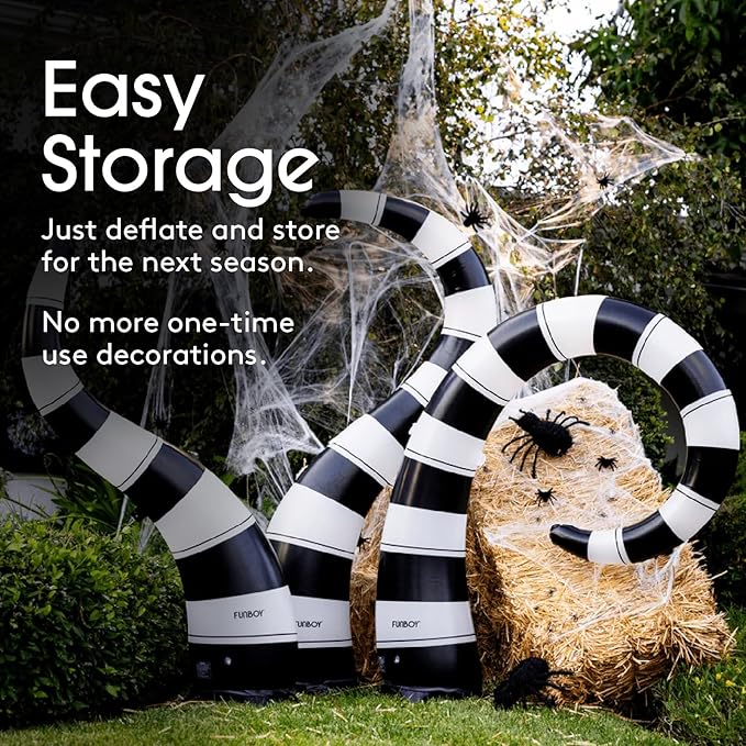 FUNBOY Giant Inflatable Light-Up Yard Snake Scary Halloween Décor, Indoor/Outdoor, (3 Pack)
