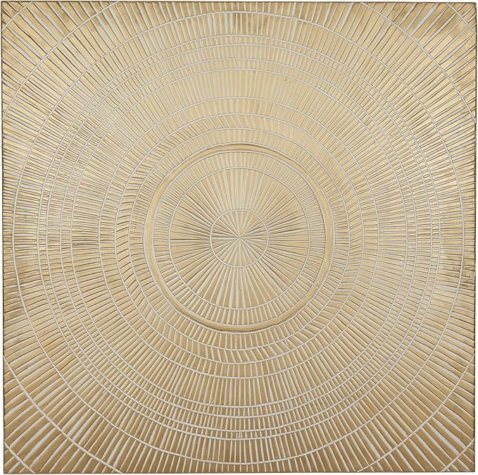 Deco 79 Wooden Geometric Handmade Home Wall Decor Intricately Carved Radial Wall Sculpture with Starburst Design, Wall Art 48" x 1" x 48", Gold