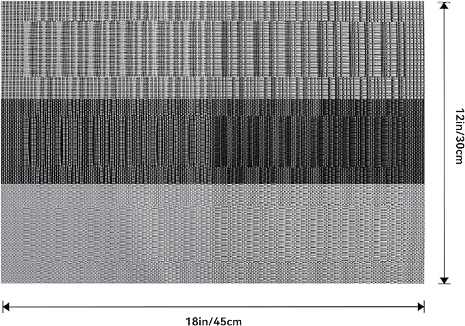 Leetaltree Grey with White Striped Placemats Set of 6 - Heat Resistant Non-Slip Place mats for Dining Table, Washable Durable PVC Vinyl Woven Table Mats(Grey Stripe, 6)