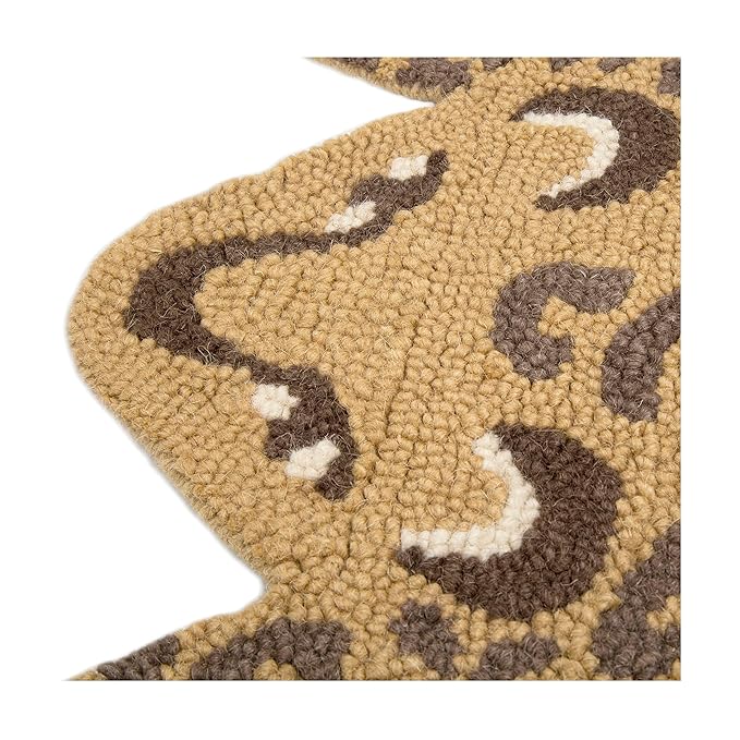 Crane Baby Safari Nursery and Toddler Room Décor, Wool Floor Rug for Boys and Girls, Leopard Shape, 23" x 36"