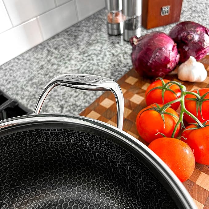 6.0 Quart Hexagon Surface Hybrid Stainless Steel Stock Pot with Lid