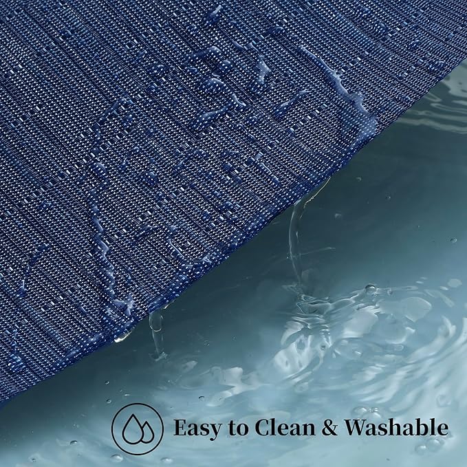 Leetaltree Blue Placemats Set of 6 - Heat Resistant Non-Slip Place mats for Dining Table, Washable Durable PVC Vinyl Woven Table Mats(Blue, 6)