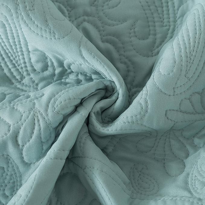 HoneiLife King Quilt Bedding Set - 3 Pieces Microfiber Quilt Sets Lightweight Bedspreads Reversible Coverlets Retro Bed Cover Quilt King Size All Season Quilts-Sage Green