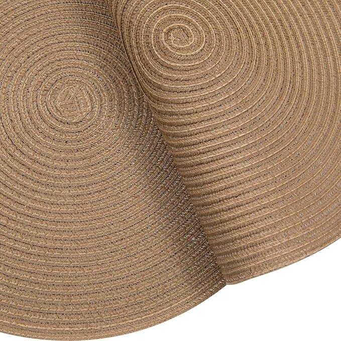 SHACOS Round Placemats Set of 4 Woven Braided Kitchen Table Placemats 15 inch Round Place Mats Washable Table Mats Indoor Outdoor, Brown