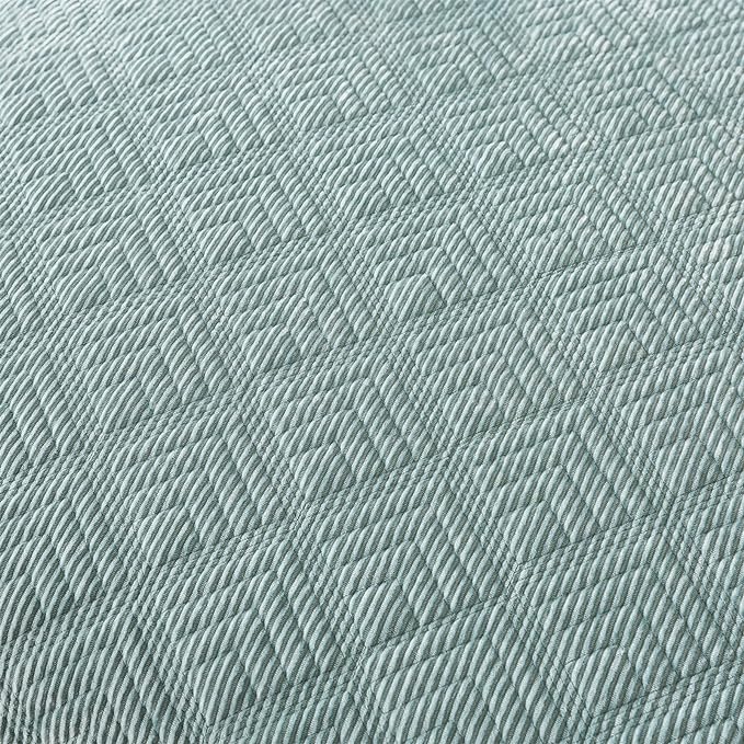 HoneiLife Queen Quilt Bedding Set - 3 Pieces Corduroy Quilt Sets Luxurious Bedspreads Embroidered Coverlets Autumn & Winter Bedding Set All Season Quilts-Mint Green