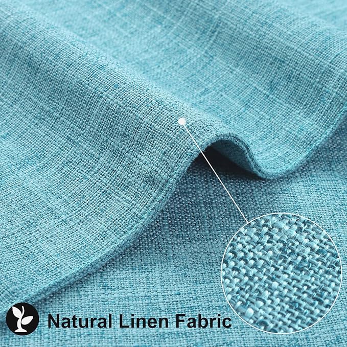 homing Light Blue Cotton Linen Blend Placemats for Dining Table Set of 4 – Washable Farmhouse Kitchen Mats for Indoors & Outdoors, Easy to Clean, 13 x 19 Inch