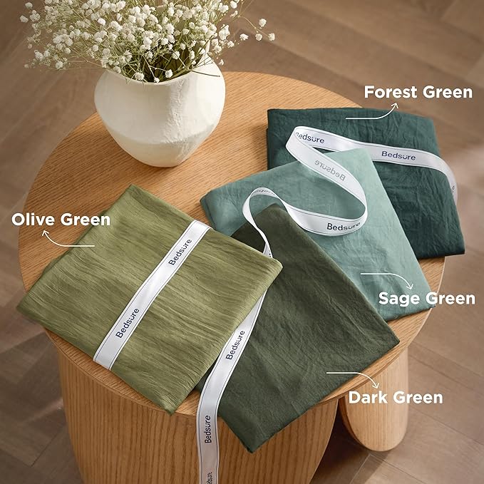Bedsure Full Size Comforter Set, Forest Green Soft Prewashed Bedding for All Seasons, 3 Pieces GentleSoft™ Warm Down Alternative Bed Set, 1 Lightweight Comforter (82"x86") and 2 Pillowcases (20"x26")